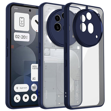 Mobizang Hawkeye Clear Back Cover for Nothing Phone 3A Pro | Camera Lens Protector Shockproof Slim Clear Case Cover (Blue Sides)