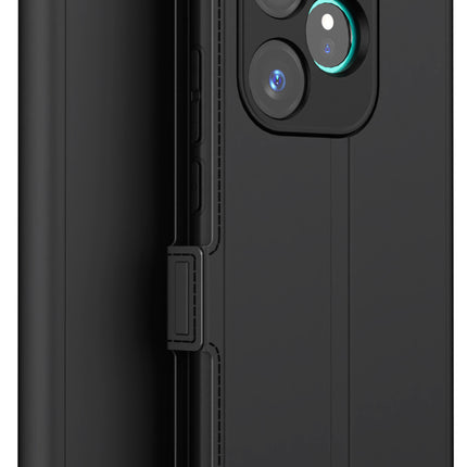 Mobizang Noble Slim Magnetic Leather Flip Case Cover for Realme GT 6 / GT 6T | Card Holder Stand Flip Wallet Case (Black)