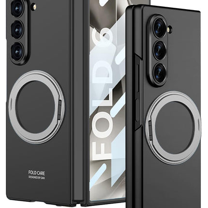 Mobizang Ultra Thin Magsafe Ring Back Case for Samsung Galaxy Z Fold 6 | Shockproof Slim Hard Protective Cover (Black)