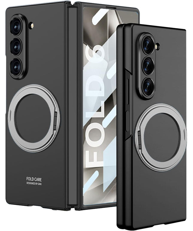 Mobizang Ultra Thin Magsafe Ring Back Case for Samsung Galaxy Z Fold 6 | Shockproof Slim Hard Protective Cover (Black)