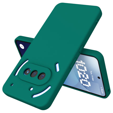 Mobizang Matte Protective Lens Flexible Back Cover for Nothing Phone 3A 5G | Slim Silicone with Soft Lining Shockproof Full Body Bumper Case (Green)