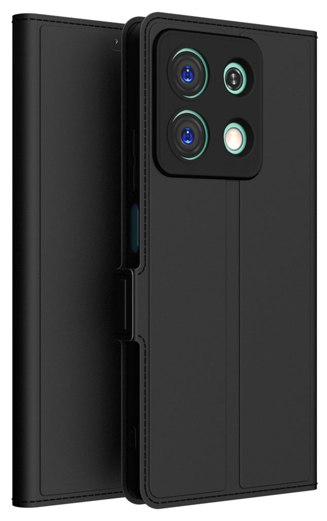 Kapa Noble Slim Magnetic Leather Flip Case Cover for Redmi Note 13 (5G) | Card Holder Stand Flip Wallet Case (Black)