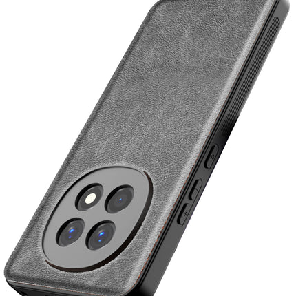 Mobizang Tux Leather Back Cover for Oppo F29 5G | Slim Shockproof Camera Protection Bumper Case (Grey)