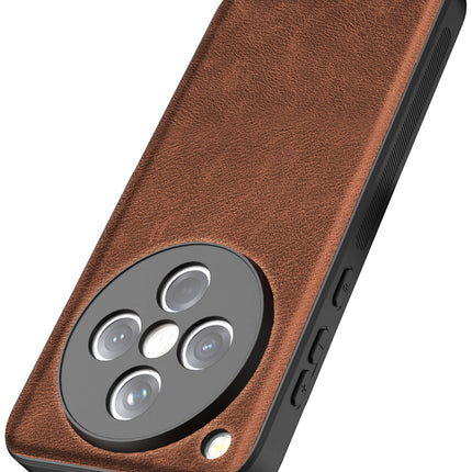Mobizang Tux Leather Back Cover for Oppo Find X8 | Slim Shockproof Camera Protection Bumper Case (Brown)
