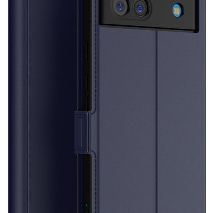 Mobizang Noble Slim Magnetic Leather Flip Case Cover for Google Pixel 8A | Card Holder Stand Flip Wallet Case (Blue)