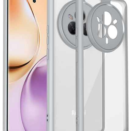 Mobizang Hawkeye Clear Back Cover for Realme 14 Pro 5G | Camera Lens Protector Shockproof Slim Clear Case Cover (Grey Sides)