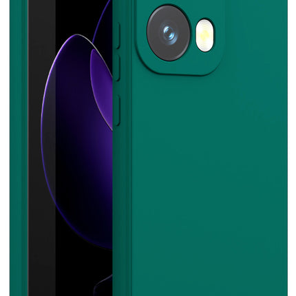 Mobizang Matte Protective Lens Flexible Back Cover for Oppo Reno 13 Pro | Slim Silicone with Soft Lining Shockproof Full Body Bumper Case (Green)