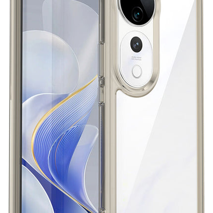 Mobizang Unicorn Acrylic Clear Back Cover For Vivo V40 / Vivo V40 Pro (5G) | Slim Shockproof [Military Grade Protection] Hybrid Bumper Case (Grey Sides)