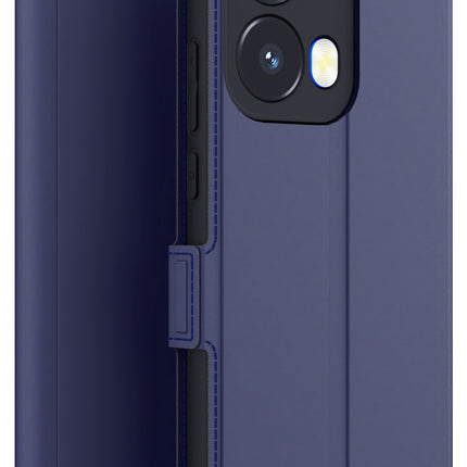 Mobizang Noble Slim Magnetic Leather Flip Case Cover for Oppo Reno 13 Pro | Card Holder Stand Flip Wallet Case (Blue)