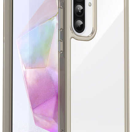 Mobizang Unicorn Acrylic Clear Back Cover For Samsung Galaxy A56 | Slim Shockproof [Military Grade Protection] Hybrid Bumper Case (Grey Sides)