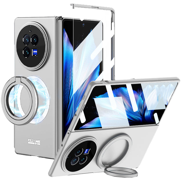 Mobizang Ultra Thin Magsafe Ring Back Case for Vivo X Fold 3 PRO | Shockproof Slim Hard Protective Cover (Silver)