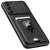 Kapa Bisen Back Cover for Samsung Galaxy A55 (5G) | Inbuilt Camera Slider Ring Stand and Card Pocket Shockproof Slim Bumper Back Case (Black)