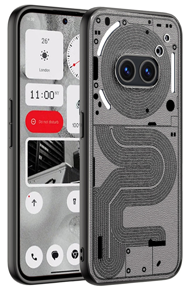 Kapa Leather Back Cover for Nothing Phone 2A | Slim Shockproof Camera Protection Bumper Case (Grey)