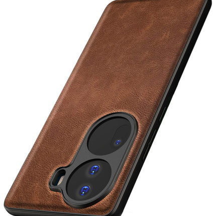 Kapa Tux Leather Back Cover for Oppo Reno 11 PRO (5G) | Slim Shockproof Camera Protection Bumper Case (Brown)