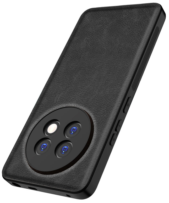 Mobizang Tux Leather Back Cover for Realme 13 PRO / 13 PRO PLUS | Slim Shockproof Camera Protection Bumper Case (Black)