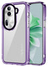 Mobizang Warrior Acrylic Clear Back Cover For Oppo Reno 11 pro | Slim Shockproof [Military Grade Protection] Hybrid Bumper Case (Purple Sides)