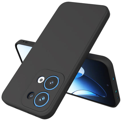 Mobizang Matte Protective Lens Flexible Back Cover for Oppo Reno 13 5G | Slim Silicone with Soft Lining Shockproof Full Body Bumper Case (Black)