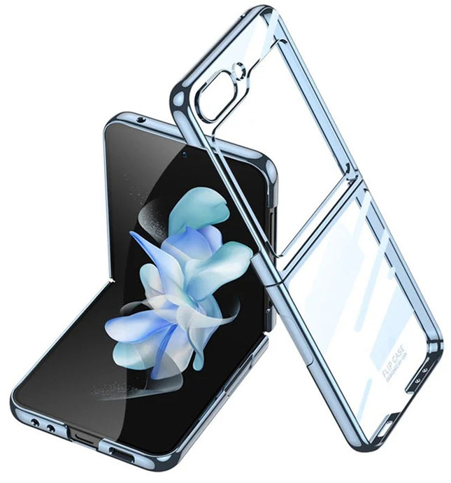 Mobizang Phantom Ultra Thin Back Case for Samsung Galaxy Flip6 / Z Flip 6 | Electroplated Edges Full Body Protection Back Cover (Blue)