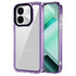 Mobizang Warrior Acrylic Clear Back Cover For IQOO Z9X | Slim Shockproof [Military Grade Protection] Hybrid Bumper Case (Purple Sides)