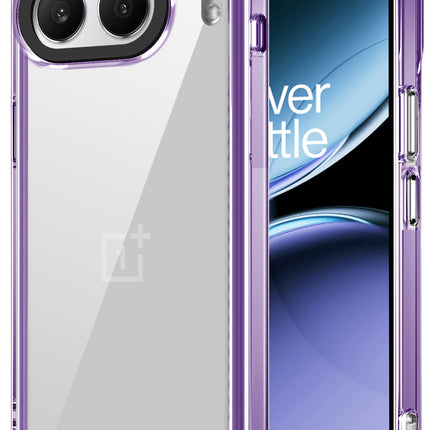 Mobizang Warrior Acrylic Clear Back Cover For OnePlus Nord 4 | Slim Shockproof [Military Grade Protection] Hybrid Bumper Case (Purple Sides)
