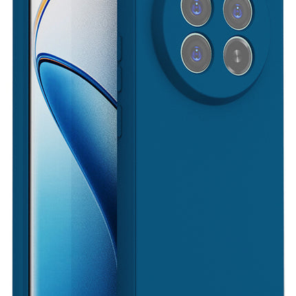 Kapa Matte Protective Lens Flexible Back Cover for Realme 12 PRO / 12 PRO PLUS | Slim Silicone with Soft Lining Shockproof Full Body Bumper Case (Blue)