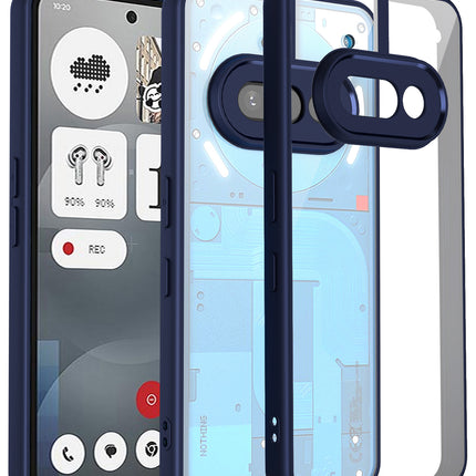 Mobizang Hawkeye Clear Back Cover for Nothing Phone 3A 5G | Camera Lens Protector Shockproof Slim Clear Case Cover (Blue Sides)