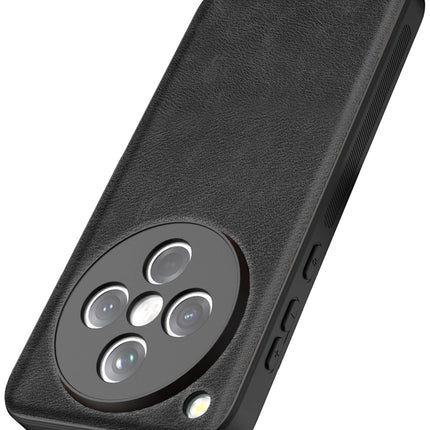 Mobizang Tux Leather Back Cover for Oppo Find X8 | Slim Shockproof Camera Protection Bumper Case (Black)