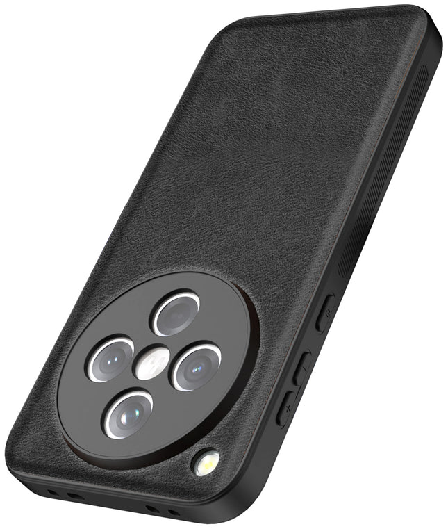 Mobizang Tux Leather Back Cover for Oppo Find X8 | Slim Shockproof Camera Protection Bumper Case (Black)
