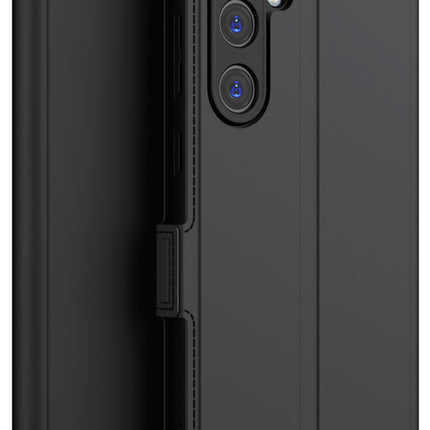 Mobizang Noble Slim Magnetic Leather Flip Case Cover for Samsung Galaxy S24 FE | Card Holder Stand Flip Wallet Case (Black)