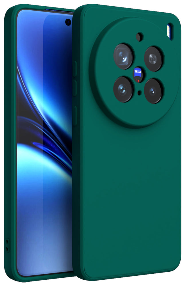 Mobizang Matte Protective Lens Flexible Back Cover for Vivo X200 Pro (5G) | Slim Silicone with Soft Lining Shockproof Full Body Bumper Case (Green)