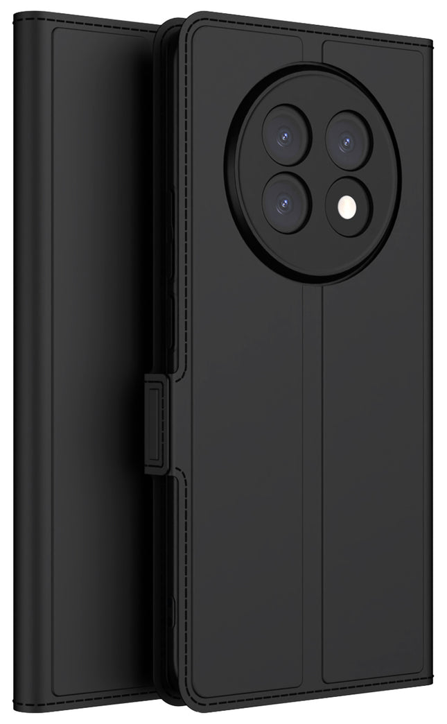 Mobizang Noble Slim Magnetic Leather Flip Case Cover for Realme 13 PRO / 13 PRO PLUS | Card Holder Stand Flip Wallet Case (Black)