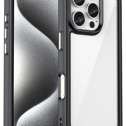 Mobizang Unicorn Acrylic Clear Back Cover For Apple iPhone 16 Pro | Slim Shockproof [Military Grade Protection] Hybrid Bumper Case (Black Sides)