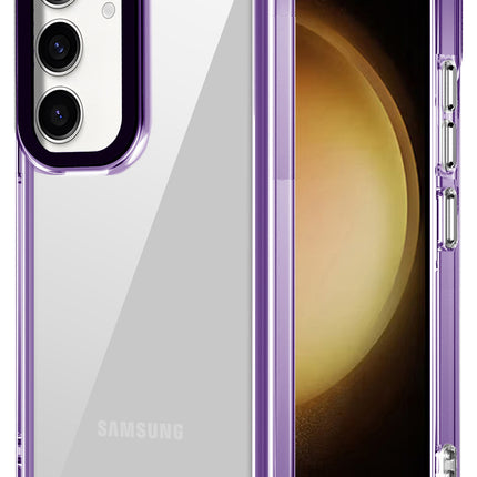 Mobizang Warrior Acrylic Clear Back Cover For Samsung Galaxy A35 (5G) | Slim Shockproof [Military Grade Protection] Hybrid Bumper Case (Purple Sides)