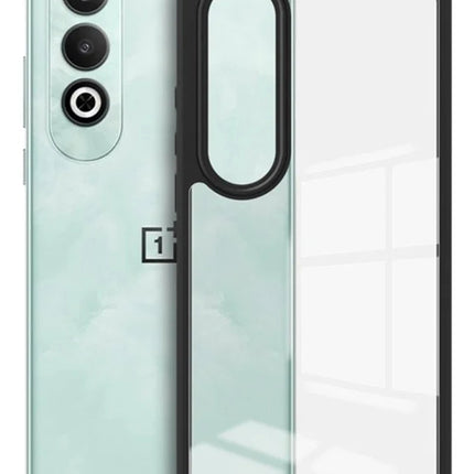 Mobizang Hawkeye Clear Back Cover for OnePlus Nord CE 4 | Camera Lens Protector Shockproof Slim Clear Case Cover (Black)