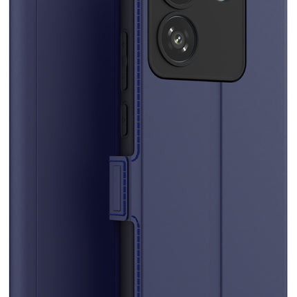 Mobizang Noble Slim Magnetic Leather Flip Case Cover for Poco M7 Pro | Card Holder Stand Flip Wallet Case (Blue)