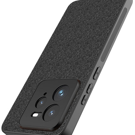 Mobizang Soft Full Fabric Protective Back Case Cover for Realme GT 7 PRO | Shockproof Slim Hard Anti Slip Back Case (Black)