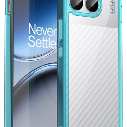 Mobizang Unicorn Acrylic Clear Back Cover For OnePlus Nord 4 | Slim Shockproof [Military Grade Protection] Hybrid Bumper Case (Blue Sides)