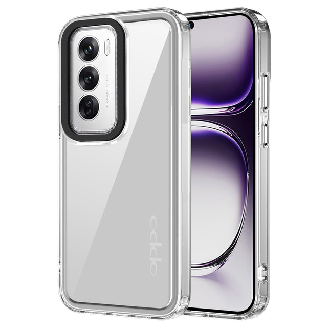 Mobizang Warrior Acrylic Clear Back Cover For Oppo Reno 12 Pro (5G) | Slim Shockproof [Military Grade Protection] Hybrid Bumper Case (Clear Sides)