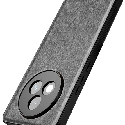 Mobizang Tux Leather Back Cover for Realme P3 PRO 5G | Slim Shockproof Camera Protection Bumper Case (Grey)