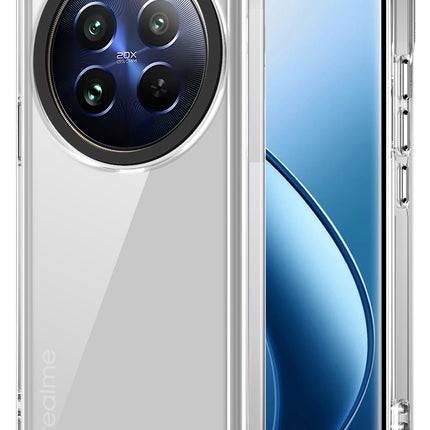 Kapa Warrior Acrylic Clear Back Cover For Realme 12 Plus | Slim Shockproof [Military Grade Protection] Hybrid Bumper Case (Clear Sides)