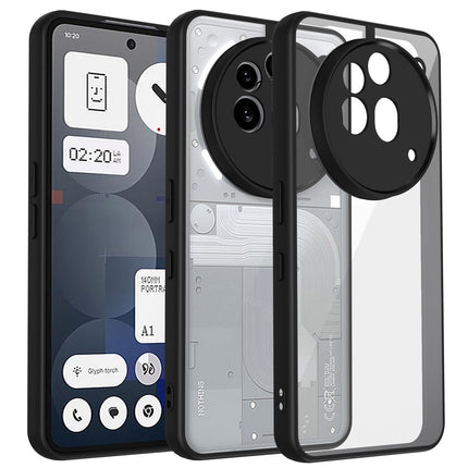 Mobizang Hawkeye Clear Back Cover for Nothing Phone 3A Pro | Camera Lens Protector Shockproof Slim Clear Case Cover (Black Sides)
