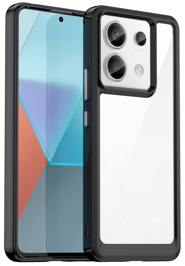 Mobizang Unicorn Acrylic Clear Back Cover For Redmi Note 13 Pro (5G) | Slim Shockproof [Military Grade Protection] Hybrid Bumper Case (Black Sides)