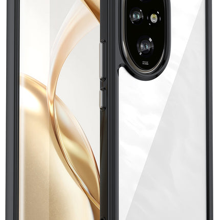 Mobizang Unicorn Acrylic Clear Back Cover For Honor 200 Pro (5G) | Slim Shockproof [Military Grade Protection] Hybrid Bumper Case (Black Sides)