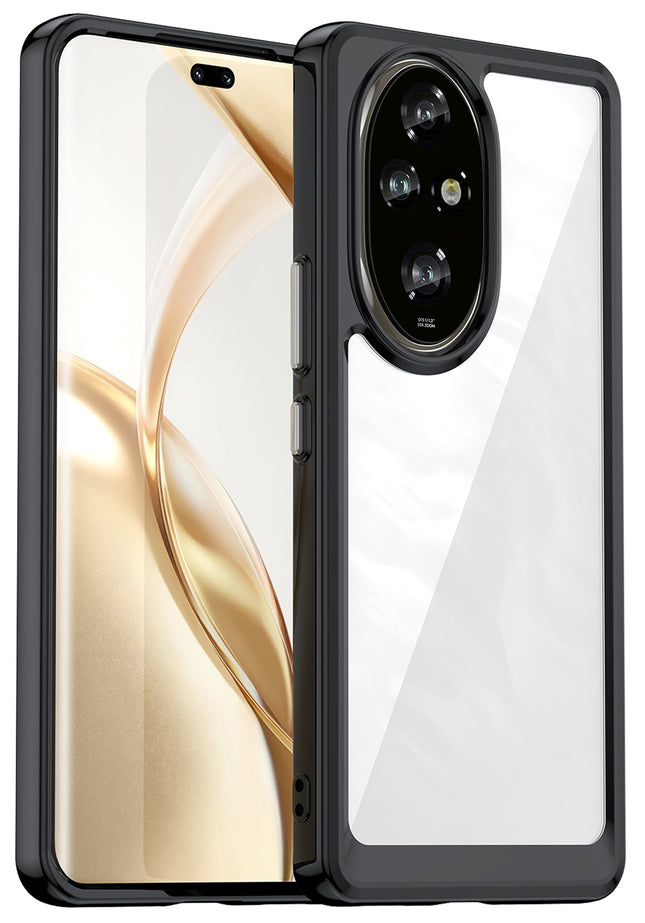 Mobizang Unicorn Acrylic Clear Back Cover For Honor 200 Pro (5G) | Slim Shockproof [Military Grade Protection] Hybrid Bumper Case (Black Sides)