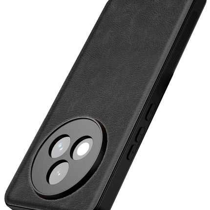 Mobizang Tux Leather Back Cover for Realme P3 PRO 5G | Slim Shockproof Camera Protection Bumper Case (Black)