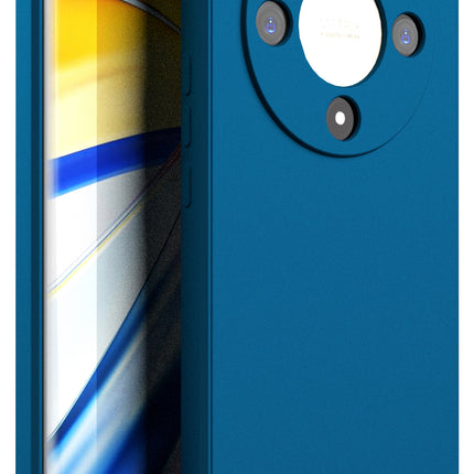 Mobizang Matte Protective Lens Flexible Back Cover for Honor X9B (5G) | Slim Silicone with Soft Lining Shockproof Full Body Bumper Case (Blue)