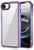 Mobizang Warrior Acrylic Clear Back Cover For Apple iPhone 16E | Slim Shockproof [Military Grade Protection] Hybrid Bumper Case (Purple Sides)