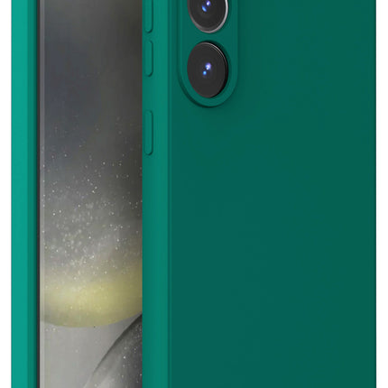 Mobizang Matte Protective Lens Flexible Back Cover for Samsung Galaxy S25 | Slim Silicone with Soft Lining Shockproof Full Body Bumper Case (Green)