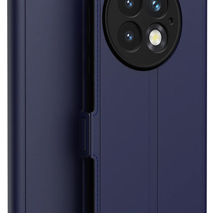 Mobizang Noble Slim Magnetic Leather Flip Case Cover for OnePlus 13 | Card Holder Stand Flip Wallet Case (Blue)