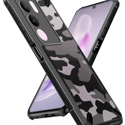 Mobizang Bull Camouflage Back Cover for Vivo V29 (5G) / Vivo V29 Pro (5G) | [Military Grade Protection] Shock Proof Slim Hybrid Bumper Case (Black)